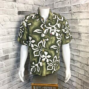 Vintage Arson Hawaiian Polynesian Floral Print Short Sleeve Shirt